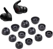 6 porų pakaitinių silikoninių ausų antgalių rinkinys, skirtas "Beats Fit Pro Buds" ausinėms "Wireless Fit in Case Eartips" (juodas)
