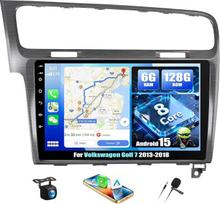 6+128G 8 branduolių "Android 15" automobilinis radijas "Volkswagen Golf 7 2013-2018" su belaidžiu "CarPlay" "Android" automobiliui, dvigubas DIN 10 colių HD ekranas su "Bluetooth" GPS WiFi DAB+/FM/RDS EQ HIFI SWC+AHD atbulinės eigos kamera