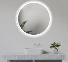 60 cm apvalus vonios kambario veidrodis su LED apšvietimu, apvalus LED vonios kambario veidrodis su jutikliniu jungikliu, veidrodis su natūralios baltos spalvos LED priekine šviesa