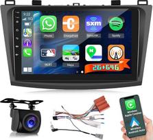 9 colių "Android" automobilinis radijas "Mazda 3" 2009-2013 m. su belaidžiu "CarPlay" ir "Android Car", 2G + 64G radijas su ekranu, EQ DSP, "WiFi", FM RDS, GPS, "Bluetooth", nuotolinio valdymo pultelis prie vairo + atbulinės eigos kamera, MIC