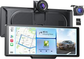 9,26 colių nešiojamasis "Apple CarPlay" ir "Android" automobilio ekranas su 4K prietaisų skydelio kamera ir HD galinio vaizdo kamera, automobilio ekranas su stipriausiu "Bluetooth 5.2", OTA atnaujinimais, valdymu balsu ir GPS navigacija