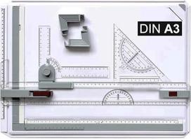 A3 braižymo lenta, 51 x 37 cm, reguliuojamas techninis braižymo stalas su lygiagrečiu judėjimu, slankiojančia liniuote ir priedais, daugiafunkcinė braižymo lenta studentams, inžinieriams, menininkams ir