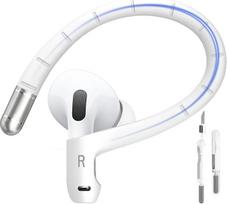 Adhiper Silikoniniai ausinių kabliukai "AirPods Pro" ir "Pro 2" ausinėms [atminties titano lydinys], minkšti, patogiai prigludę, apsaugantys nuo praradimo sportiniai ausinių kabliukai "AirPods 4" ausinėms su kaklo dirželiu + valymo rašiklis (baltas)