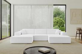 ALTDECOR IREA-U1-v3 kampinė U formos sofa 301 x 165 x 77 cm Balta