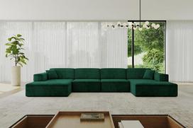 ALTDECOR IREA-U2-v4 kampinė U formos sofa 386 x 165 x 77 cm tamsiai žalia