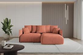 ALTDECOR ONESK-L Kampinė sofa su miego funkcija ir lovos dėže Kampinė sofa-lova L formos sofa-lova Išskleidžiama gyvenamasis kraštovaizdis 216 x 177 x 72 cm Abrikoso spalvos