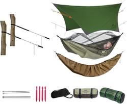 AMAZONAS Itin lengvas žiemos rinkinys - hamakas + pakaba + tentas + apatinis antklodės pončas
