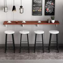 An der Wand montierter Klapptisch für Milchteeladen, Bar, Küche, klappbarer Esstisch aus Holz, langes, schmales Design, platzsparende Lösung