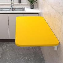 An der Wand montierter, herunterklappbarer Arbeitsplatz, Computertisch, Klapptisch für das Home-Office, Faltbare Hängewerkbank, Gelb, 50 x 30 cm