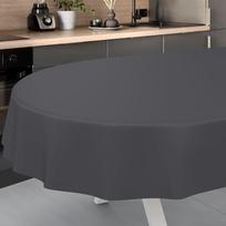 ANRO Staltiesė skalbiama lauko vidaus patalpų ovalinė 180 x 140 cm antracito spalvos su nupjautais kraštais