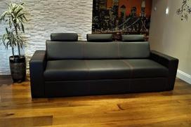 Antalija I 3Z FS Tikros odos 3 vietų sofa 230 cm pločio su miego funkcija ir galvos atlošais Odinė sofa Tikros odos sofa Didelis spalvų pasirinkimas