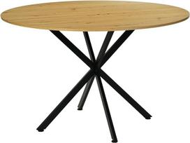 Apvalus valgomojo stalas, 120 cm, virtuvės stalas, modernus valgomojo stalas, tinka valgomajam, svetainei, virtuvei, apvalus medinis valgomojo stalas 4-6 žmonėms, rudos spalvos, 120 x 120 x 75 cm