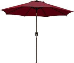 Arreditaly Garten-Sonnenschirm für Balkon mit Air Vent, verstellbar, Kurbelöffnung, UV-wasserdicht, für Meer, Strand, Pool, Terrasse 2,7 M, rot