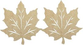 ARTIBETTER 2 Stück Goldene Tischsets aus Vliesstoff in Ahornblattform Feine Verarbeitung und Bequem für Thanksgiving Partys und Dekorative Tischschutzpads