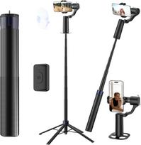 Automatinis veido stebėjimas, 360° kampu, moduliniai "Selfie-Stick-Kits" rinkiniai su pagrindu, fiksavimu ir fiksavimu, 70 Zoll telefono stotelės, skirtos vaizdo įrašams, tiesioginėms transliacijoms, "YouTube", "TikTok