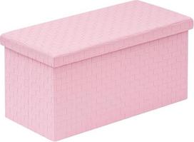 B FSOBEIIALEO Sulankstomas dirbtinės odos austas tinklelis, skirtas saugojimui, taburetė Bzg-Long-Pink