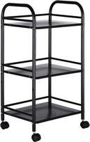 BAKAJI metalinis įrankių vežimėlis vonios kambariui, virtuvei ar kirpyklai su 4 ratukais, 3 lentynomis, 40 x 35 x 75 cm, daugiafunkcinis, 3 lygių (juodas)