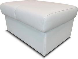 Balta natūralios odos taburetė su saugojimo vieta taburetė Karvės odos sėdynės kubas 75 x 55 cm Kojinės minkštasuolis Minkšta taburetė Tikra oda Puff