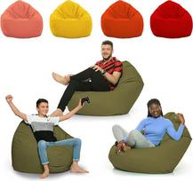 Beanbag lauko vidaus vandeniui atsparus oro sąlygoms XL - XXL grindų pagalvė sėdynės pagalvėlė Bean Bag dydžiai suaugusiems vaikams žaidimų aukštos kokybės atsipalaiduoti XXXL (Kahki, XXL)