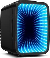 BEICHEN mini šaldytuvas, 4 l / 6 skardinės, tylus mini šaldytuvas, 7 RGB šviesos režimai, 2-in-1 aušinimo ir šildymo funkcija gėrimams ir odos priežiūrai, AC 220 V / DC 12 V, mini šaldytuvas žaidimams, biurui, automobiliui (juodas)
