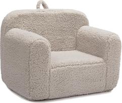 BEJOY vaikiška sofa - itin minkštas vaikiškas fotelis su putų užpildu, minkšta "Sherpa" skaitymo sofa mergaitėms ir berniukams - šviesiai pilka