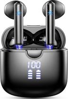 Belaidės ausinės, "Bluetooth" ausinės, IP7 vandeniui atsparios, belaidės ausinės "Android iOS", "Bluetooth" ausinės su ENC triukšmą slopinančiu mikrofonu, 45 valandų žaidimo trukmė ausinėse, "HiFi Stereo