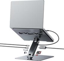 BENFEI nešiojamojo kompiuterio stovas su 7-in-1 USB C dokine stotele - HDMI (4K @ 60Hz), 1 x SD ir 1 x "Micro SD" kortelių skaitytuvas, 100 W Power Delivery, 10Gbps (1 x USB-C ir 2 x USB-A 3.2) - tinka "MacBook Pro/Air iPad Pro XPS" ir "ThinkPad