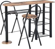 Bistro stalo rinkinys su 2 sulankstomomis kėdėmis, valgomojo stalas su 2 kėdėmis, mažas virtuvės stalas su 2 sulankstomomis kėdėmis, valgomojo stalo rinkinys 2 žmonėms, baro stalas su baro kėdėmis virtuvės barams