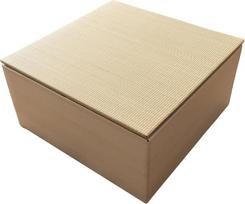 BJDesign Kvadratinis Tatami suoliukas ir pakelta platforma japoniško stiliaus Igusa Rush Grass Slab Wood Grain White 61x61x29.5cm Lengvai surenkamas patvarus 1 komplektas