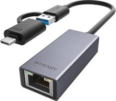 BYEASY USB C Ethernet adapteris Gigabitinis USB LAN adapteris USB zu RJ45 10/100 / 1000Mbps Aliuminis Treiberfrei Netzwerkadapter für MacBook Pro/Air, iPad Pro, iMac, XPS, Surface Pro, Notebook Laptop usw.