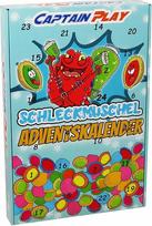CAPTAIN PLAY Schleckmuschel Adventskalender 2025, Retro Süßigkeiten Geschenkidee für Kinder und Erwachsene mit 240g, ausgefallene Weihnachtsdeko