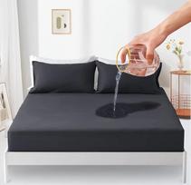 Čiužinio apsauga Vandeniui atspari 90 x 200 cm prigludusi paklodė Kvėpuojantis čiužinys Topper Inkontinencijos padas Vandeniui atspari čiužinio apsauga Apsauga nuo drėgmės Prigludusi paklodė Antracito pilka (2 vnt.)