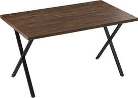 CLIPOP medinis valgomojo stalas, virtuvės stalas 4 asmenims, 120/140 cm valgomojo stalas, stačiakampis valgomojo stalas su metalinėmis kojomis, skirtas valgomajam, virtuvei (rudas, 80 x 140 cm)