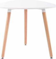 CLP Abenra virtuvės stalas, valgomojo stalas su MDF stalviršiu, Bistro stalas su buko medienos rėmu, spalva: balta, dydis: 80 cm