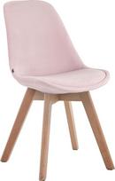 CLP Borneo Velvet Retro kėdė su aukštos kokybės paminkštinimu, atlošiama kėdė su tvirtu mediniu rėmu, sėdynės aukštis: 47 cm, spalva: Rausva, rėmo spalva: natūralus rėmas.