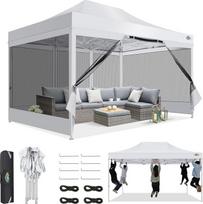 COBIZI pavėsinė 3 x 4,5, sulankstoma pavėsinė 3 x 4,5 cm, atspari vandeniui, stabili, sulankstoma nuo UV spindulių apsaugota pavėsinė su tinklinėmis šoninėmis sienelėmis, pavėsinė stovyklavimo renginiams, vakarėlių palapinė, sodo palapinė su krepšiu (3 x