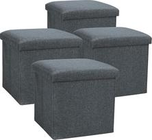 com-four® 2 x sulankstomos taburetės su sandėliavimo vieta Sandėliavimo dėžė, skirta sėdėti 40 L