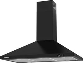 Corberó KURAMATHI960B Dekoratyvinis piramidės formos gartraukis 90 cm Srauto greitis 621,71 m³/h 165 W 3 greičio lygiai 2 aliuminio filtrai Anglies filtras A energinė klasė Juoda