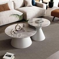 Couchtisch-Set, Mid-Century Nesting Design mit Karbonstahl-Basis und geräumiger Desktop, einfach zu montieren
