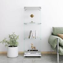 DADEA Stiklinė vitrina su 3 lentynomis, stiklinė vitrina su durelėmis, antikvarinė stiklinė vitrina su užraktu, 125 x 42 x 36 cm, moderni stiklinė vitrina, svetainės vitrina, skirta miegamajam, biurui