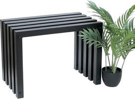DanDiBo 96446 Kėdė Metalinis juodas suoliukas Kietas, atsparus oro sąlygoms 60 cm Šiuolaikinis suoliukas Lentelė Kėdė