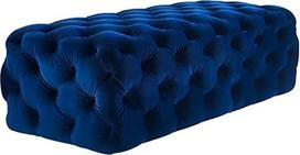 Daugiafunkcinis batų suoliukas Miegamojo lovos galas Namų modernus aksomo paminkštintas Tufted Osmanų prabangus Jumbo Footrest Stool Tamsiai mėlyna 80x4
