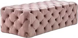 Daugiafunkcinis batų suoliukas Miegamojo lovos galas Namų modernus aksomo paminkštintas Tufted Osmanų prabangus Jumbo Footrest Stool Pink 60 x 45 x 40