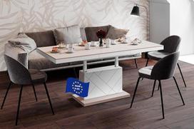 designnimpex HM-333 Kavos staliukas Cappuccino High Gloss White High Gloss Išplečiamas reguliuojamo aukščio 120 x 170 cm Modernus svetainės stalas Valgomasis stalas Šoninis stalas Sofos stalas Erdvės taupymas Aukšta kokybė