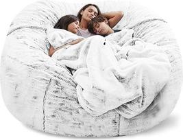 Didelis universalus "Bean Bag" dangtelis suaugusiųjų vaikų svetainės baldams Minkštas ir patogus "Bean Bag" kėdėms atsipalaiduoti ir miegoti Lengvai valomas (be užpildo) (baltas, 1,8 m)