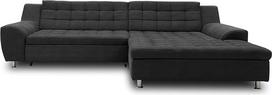 DOMO. kolekcija "Merida" kampinė sofa, L formos kampinė sofa, sofos komplektas, minkštas kampas 304 x 200 x 84 cm (plotis x gylis x aukštis), tamsiai pilka