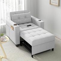 DURASPACE Išskleidžiama sofa-lova "3-in-1" sieninė sofa-lova su USB prievadu, gėrimų laikikliu, reguliuojamu foteliu-lova, skirta mažoms erdvėms, butams, gyvenamiesiems kambariams, biurams