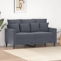 Dvivietė sofa Dvigulė sofa Sofa Lounge Sofa Minkšta sofa Atsipalaiduoti sofa Svečių sofa Loveseat Sofa svetainei Miegamojo kambarys Svečių kambarys Tamsiai pilka 120 cm Velvetas