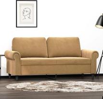 Dvivietė sofa Dvigulė sofa Sofa Lounge Sofa Minkšta sofa Atsipalaiduoti sofa Svečių sofa Loveseat Sofa svetainei Miegamojo kambarys Svečių kambarys Rudas 140 cm Velvetas