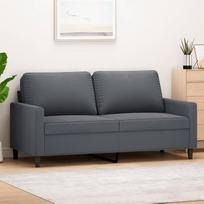 Dvivietė sofa Dvigulė sofa Sofa Lounge Sofa Minkšta sofa Atsipalaiduoti sofa Svečių sofa Loveseat Sofa svetainei Svečių kambarys Miegamasis Tamsiai pilka 140 cm Velvetas